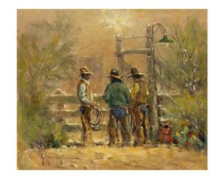 G. Harvey (Gerald Harvey Jones, Texas, 1933-2017), "Market Analyst", oil on panel