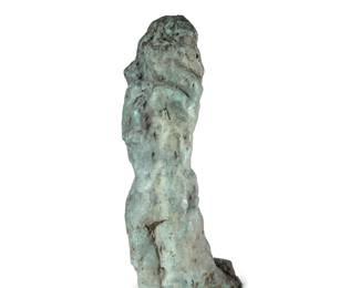 LEONARD (20TH CENTURY) ABSTRACT BRONZE SCULPTURE | Abstract kneeling figure. Signed "Leonard". l. 11 x w. 6 x h. 23.5 in.