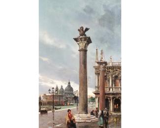 CONTINENTAL SCHOOL (19TH/20TH CENTURY) | Prasi Markusplatz (Piazza San Marco) 18 x 10.75 in., stretcher. Signed lower left "Prasi" - w. 20 x h. 28.75 in. (frame)