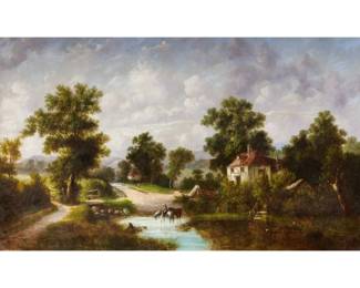 H. C. BUTLER (AMERICAN, 19TH CENTURY) | Pastoral scene. Oil on canvas