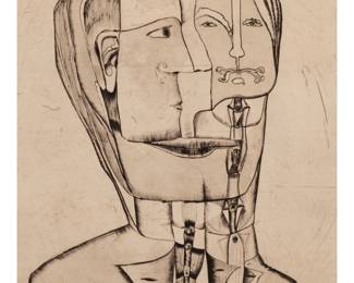 CUBIST ETCHING | Untitled Etching on paper15.5 x 14 in., plate Artist edition, signed in distinctly, and dated 69 lower margin - w. 22 x h. 24 in. (frame)