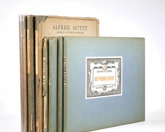(7VOL) MISC. ETCHING REPRODUCTION BOOKS | Including four Modern Masters of Etching (Edmond Blampied, Anders Zorn, Rembrandt, and Martin Lewis); one volume of American Etchers (Vol. IV) by Philip Kappel; American Etchers: Alfred Hutty, and Kerr Eby, A.N.A. - w. 10 x h. 12.5 in. (largest)
