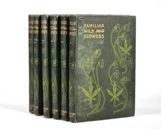 (6pc) FAMILIAR WILD FLOWERS | Familiar Wild Flowers Figured and Described by F. Edward Hulme, with coloured plates, pub. Cassell and Company, Limited, London, 1906, including volumes 1, 2, 3, 5, 7, and 8 - w. 5.5 x h. 7.75 in.