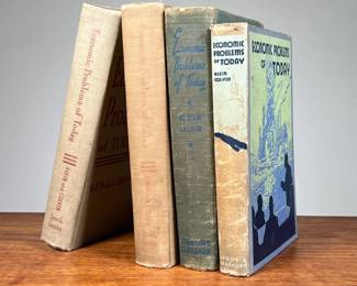 (4pc) SIGNED ECONOMIC PROBLEMS OF TODAY | Includes: - Signed 1942 edition of Economic Problems of Today by Jacob Klein & Woolf Colvin- 1934 printing of same book- 2 copies of the 1953 printing of same book. - w. 5.75 x h. 8.75 in.