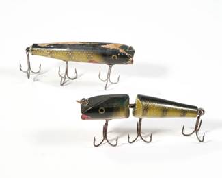 (2pc) DARTER FISHING LURES | Including a Creek Chub Darter and a jointed Darter - l. 4.25 in. (jointed)