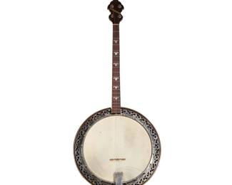 WEYMANN FOUR STRING BANJO | Weymann & Son, Philadelphia PA, decorated back - l. 33.5 x w. 14.5 in.
