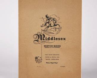 SAM SMITH (B. 1918), SKETCH BOOK | Landscapes and architectural studies in a sketch book, including pencil drawings and watercolor on paper; c. 1950s, most inscribed and dated in pencil, including one watercolor signed, "by Sam Smith / House at Talpa" (pg. 2), nineteen works in total, comprising scenes in New Mexico and New England, including the Hudson River near Rhinebeck. - w. 8.75 x h. 12 in.