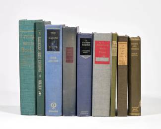 (9VOL) BOOK COLLECTOR'S BOOKS | Including: The Joy and Sorrows of a Book Collector by Luther A. Brewer; Living With Books by Helen E. Haines, second edition; Yankee Bookseller by Charles E. Goodspeed; A Primer of Book Collecting by John Winterich; American First Editions by Leon Miller; The Haunted Bookshop by Christopher Morley; The Making of Books by Sean Jennettl Books and Things by Philip Littell; and American Book-Plates by Charles Dexter Allen - w. 6.5 x h. 9 in. (largest)