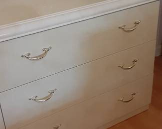 Broyhill bedroom set.  Dresser, headboard, two large bedside tables and desk/vanity with chair.  Unique design.  