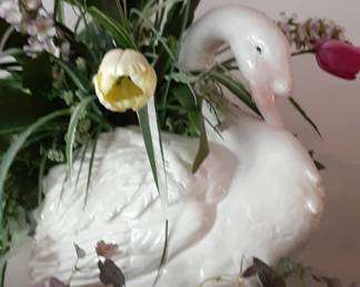 Large ceramic swan. 