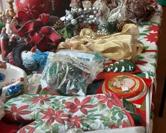 Loads of Christmas and other holiday items.  Vintage keepsakes.