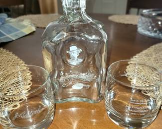 Jack Daniels decanter and glasses