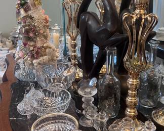 Crystal and custom Christmas Trees made with vintage ornaments 