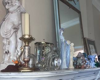 Various mantel decor