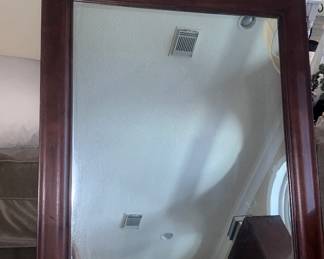 Wood framed mirror large
