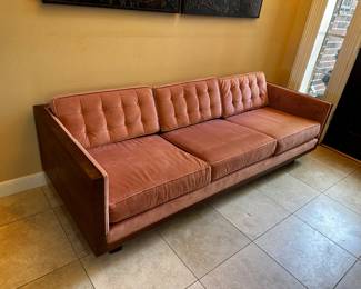 Beautiful velvet plush MCM couch 