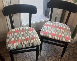 Matching modern styled chairs. Newly recovered 