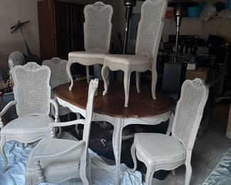 Freshly painted dining table and chairs 