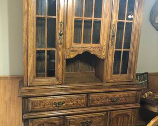 Oak china hutch