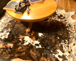 Tricolor cowhide rug