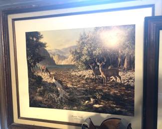 Deers by stream print
