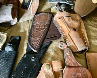 Gun holsters and knife holders