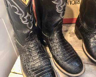 Croc and leather boots