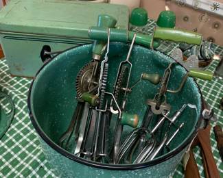Enamelware, egg beaters