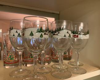 Christmas stemware