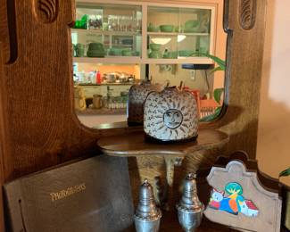 Sterling salt and pepper, early photo album