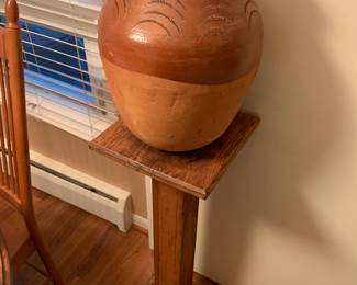 Native American vase, plant stand