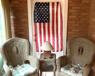 Wicker furniture, American flag