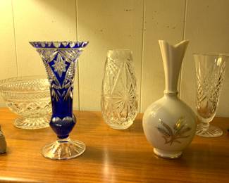 Lennox, Czech, and crystal vases