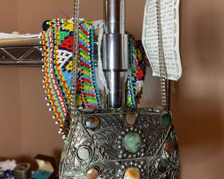 Hand made purse with beautiful agates