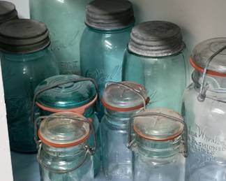 Blue Mason Jars