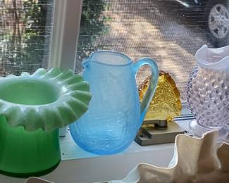 Lots of Fenton and other Vintage Glassware