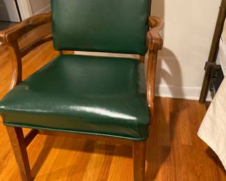 British Racing Green leather chair