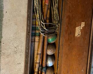Vintage wood croquet set