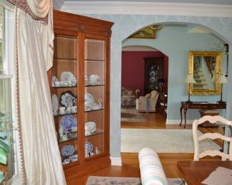 One of a pair of corner cabinets