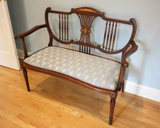 Inlaid delicate settee