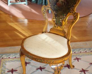 Antique hand painted side chair