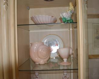 Cambridge Glassware & antique majolica pieces (purchased from Charles Washburne)