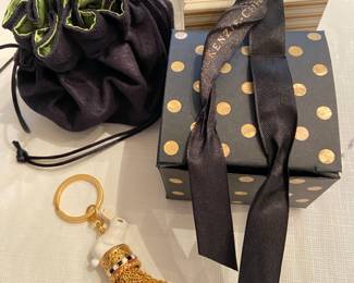 MacKenzie Childs bunny keychain