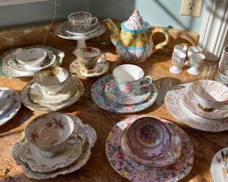 Assorted cups & saucers