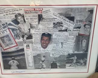 "Joe DiMaggio Legacy" lithographs by Robert Stephen Smith, signed by DiMaggio, #'d with COA's
