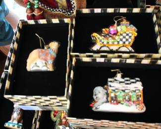 MacKenzie Childs Christmas ornaments