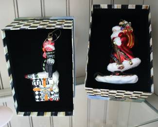 MacKenzie Childs Christmas ornaments