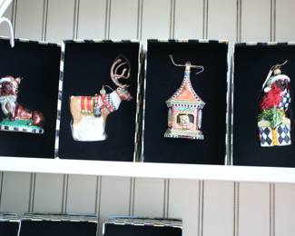 MacKenzie Childs Christmas ornaments