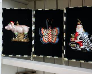 MacKenzie Childs Christmas ornaments