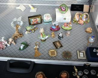 Mini Jay Strongwater frames; Limoges boxes...